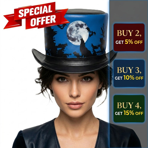 Cappello top pelle lupo - , chiaro