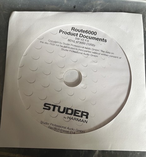 Studer rare route6000 - rare, cd