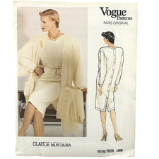 Abito giacca Vogue Paris originale modello Claude Montana 1308 non tagliato FF taglia 12