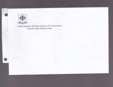 ORDINE EQUESTRE SANTO SEPOLCRO DI GERUSALEMME  FVG FRIULI busta postale