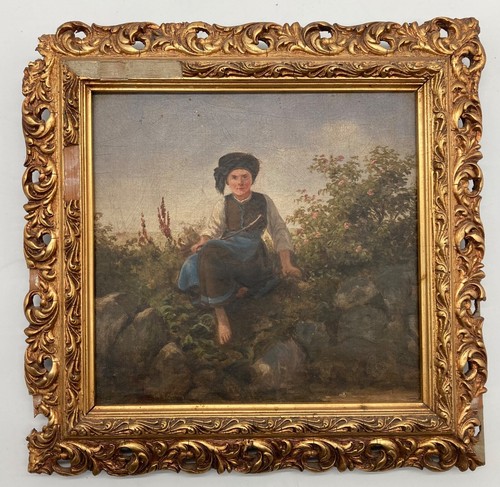 Quadro olio antico paesaggio