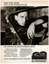Pubblicità Pioneer Print 1985, CDX-P1 solo la musica mi dice dove andare lettore CD auto