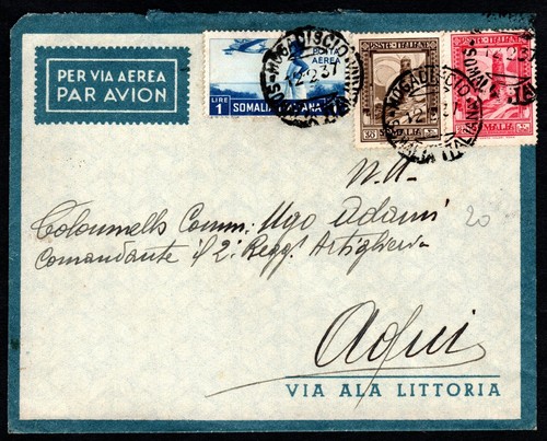 Somalia italiana busta 1937 - italiana,,