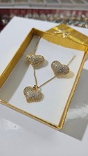 Collana E Orecchini Cuore Brillantini 