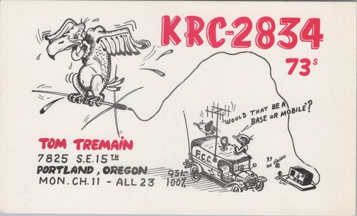Cartolina vintage radio qsl - cartolina,