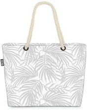 Foglie tropicali beige palma beach bag giungla piante fiori giardino terrazza