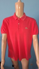 LACOSTE POLO UOMO MANICA CORTA COLOR ROSA ACCESO TAGLIA L 5 MISURA 100% COTONE 