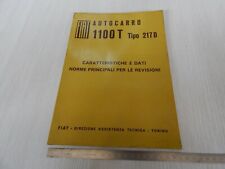 MANUALE ORIGINALE CARATTERISTICHE E DATI 1963 FIAT 1100 T D217