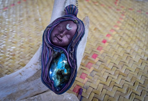 Celtic goddess necklace with - goddess,