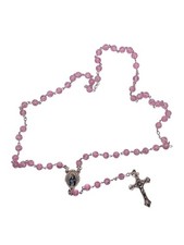 🌸 Rosario Artigianale con Perle in Vetro Rosa – Eleganza made in italy