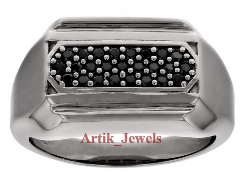 Anello moissanite nero - moissanite, con