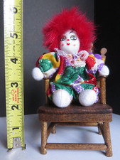 VINTAGE 5" Harlequin Clown Sandbag *VIDEO* Porcelain Head Hvy Sandbag Plush Doll