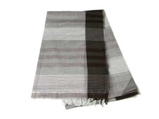 Elegante sciarpa nera uomo a quadri grigio nero beige