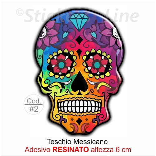 Adesivo resinato teschio - adesivo,