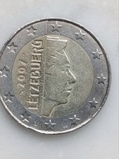 moneta 2 euro LETZEBUERG 2007- rara F su stella inferiore coniata Francia