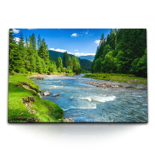 Quadro tela 120x80 fiume - su,