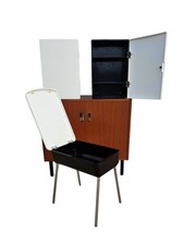 Set Carrara E Matta Tirso Bianco E Nero Sgabello Contenitore E 2 armadietti