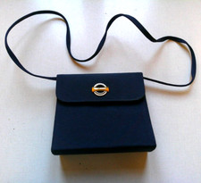 pochette in gros grain blu - piccole dimensioni-rigida come nuova