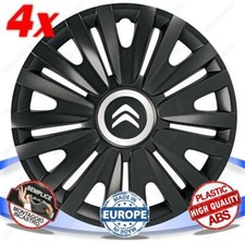 SET 4 BORCHIE RUOTA COPRI CERCHI CALOTTE 15 ROYAL BLACK PER CITROEN C2