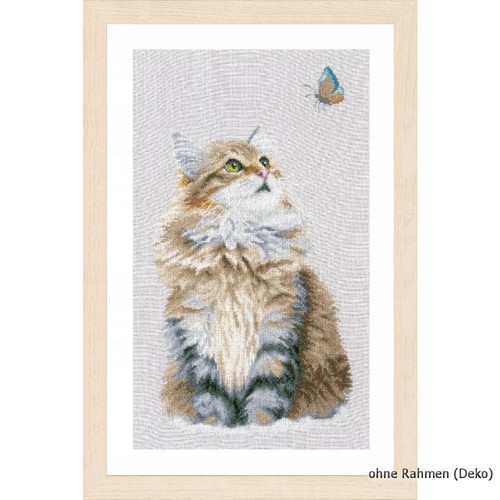 Set punto croce lanarte - set, gatto