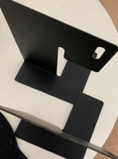 Set 2 Ferma Libri Design Kappa Organizer Ferro Nero Mensola Scrivania cm 14x17