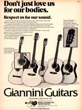 ANNUNCIO STAMPA CHITARRE GIANNINI 1979 BRASILE, PUBBLICITÀ ACUSTICA STAMPA SEI CORDE