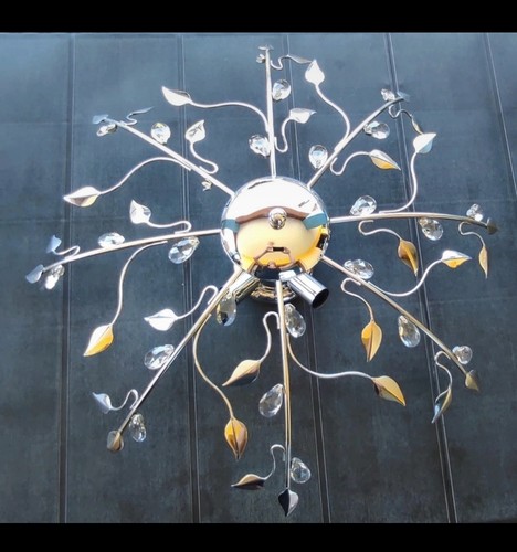 Lampadario con foglie - con, vetro