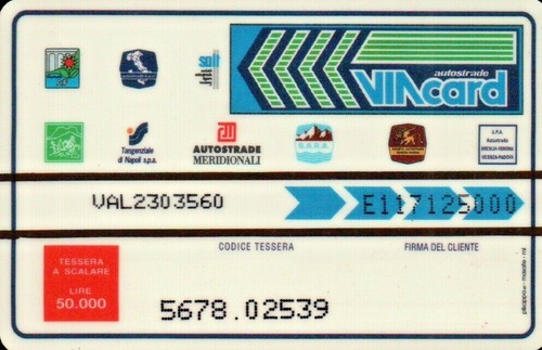 Scheda tessera viacard - scheda,