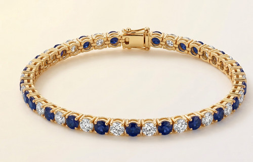 Bracciale tennis zaffiro blu - bracciale,