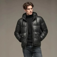 Giubbotto Uomo Pelle Nero