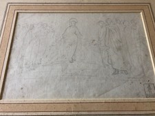 Antico Disegno  XIX Secolo  con cornice in radica Idea Arredamento Regalo