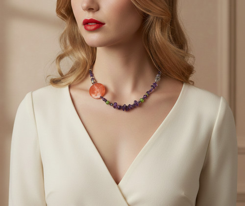 Collana vintage ametista - collana,