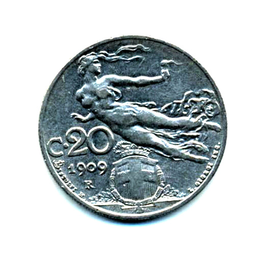 Regno italia moneta 20 - d'italia, da