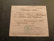Tessera Autografo OLINDO MALAGODI Partito 2 Armata 1ww Lasciapassare CCRR REI 