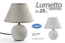 LAMPADA H25*20 CM CERAMICA MODERNO CLASSICO DA TAVOLO COMODINO LUMETTO Abat Jour