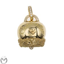 Ciondolo oro giallo 18 kt 750 CHANTECLER campanella 0,18 ct -129/vv-