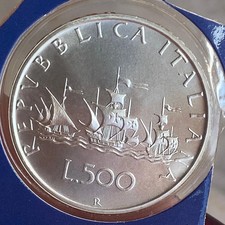 500 LIRE 1997 CARAVELLE ARGENTO SILVER FIOR DI CONIO UNC DA DIVISIONALE