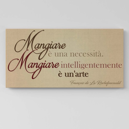 Quadro moderno frase mangiare - quadro,