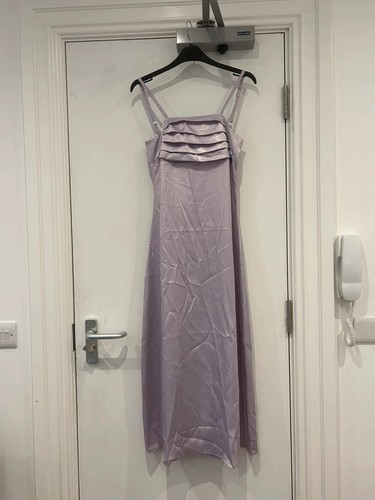 Abito midi zara raso - zara, lilla