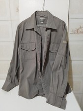 CAMICIA CATERPILLAR MANICHE LUNGHE VINTAGE GRIGIA TINTA UNITA TAGLIA M ANNI 80