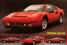 FERRARI 328 GTB GTS AUTO STORICA CAR VINTAGE AFFICHE PRINT CAR POSTER 1986