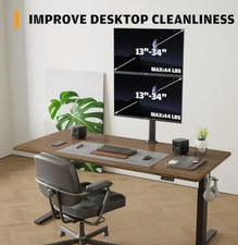 Hemudu Supporto Monitor Doppio, Braccio Monitor Scrivania Regolabile in Altezza 