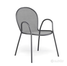 Poltroncina da giardino in metallo "Ronda" Emu- colore Grigio Antico. 