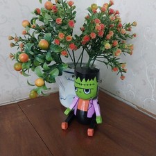 Pupazzo Frankenstein in legno giocattolo mostro Halloween festa oggetti di sc...