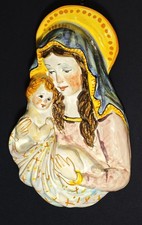 Scultura in ceramica vietrese - Firmata Romolo Apicella - Madonna con bambino