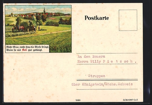 Cartolina più erba - più, erba,