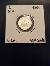 1964 US 1 Dime Silver Coin