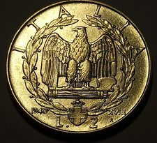  MONETA 2 LIRE 1940 XVIII