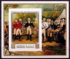 Manama 1972 Gen Burgoyne Dipinti Guerra Militare Battaglie Uniformi Pistola 158 A MNH