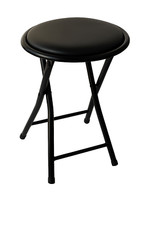 Sgabello Pieghevole da Campeggio Slim Ø30x45 h cm in metallo e pvc colore nero